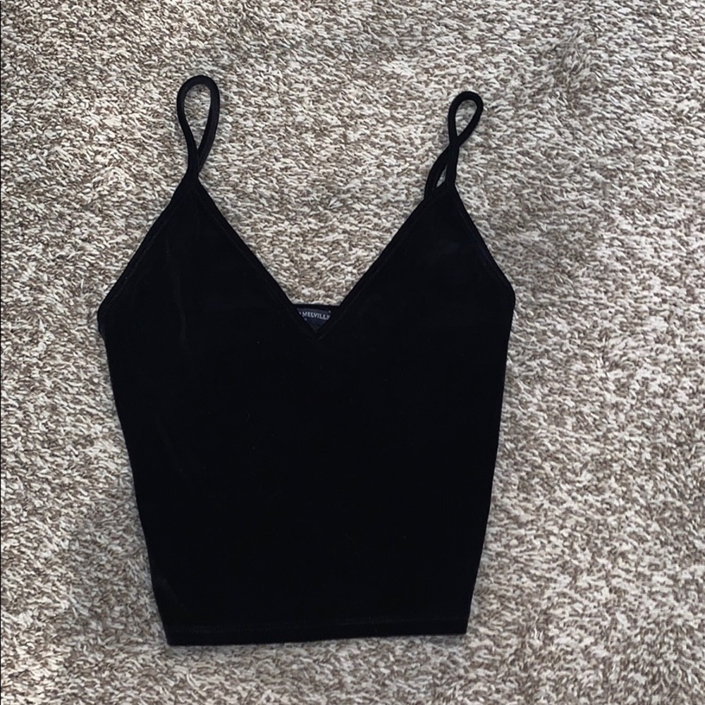Brandy Melville black v-neck crop top